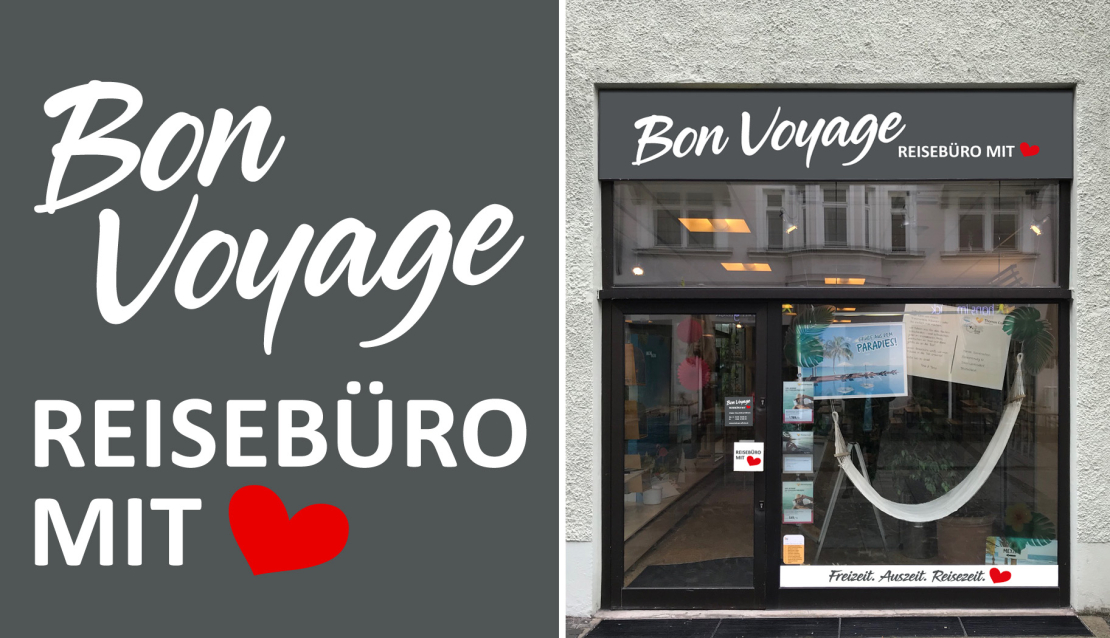 Eingang zum Reisebuero Bon Voyage